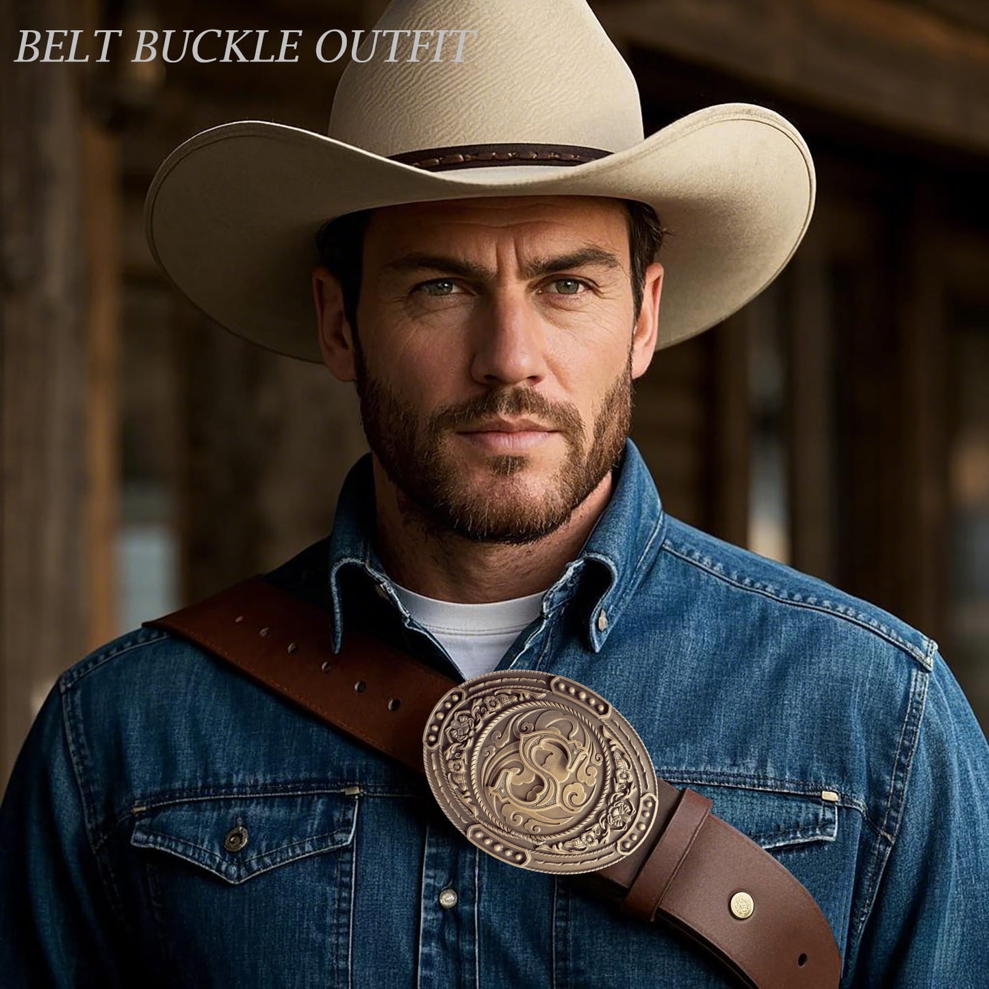 GRAERRY Western Belt Buckle for Men Women Initial Letters ABCDJMR to Z Cowboy Belt Buckle Gift for Dad Cowgirl Halloween