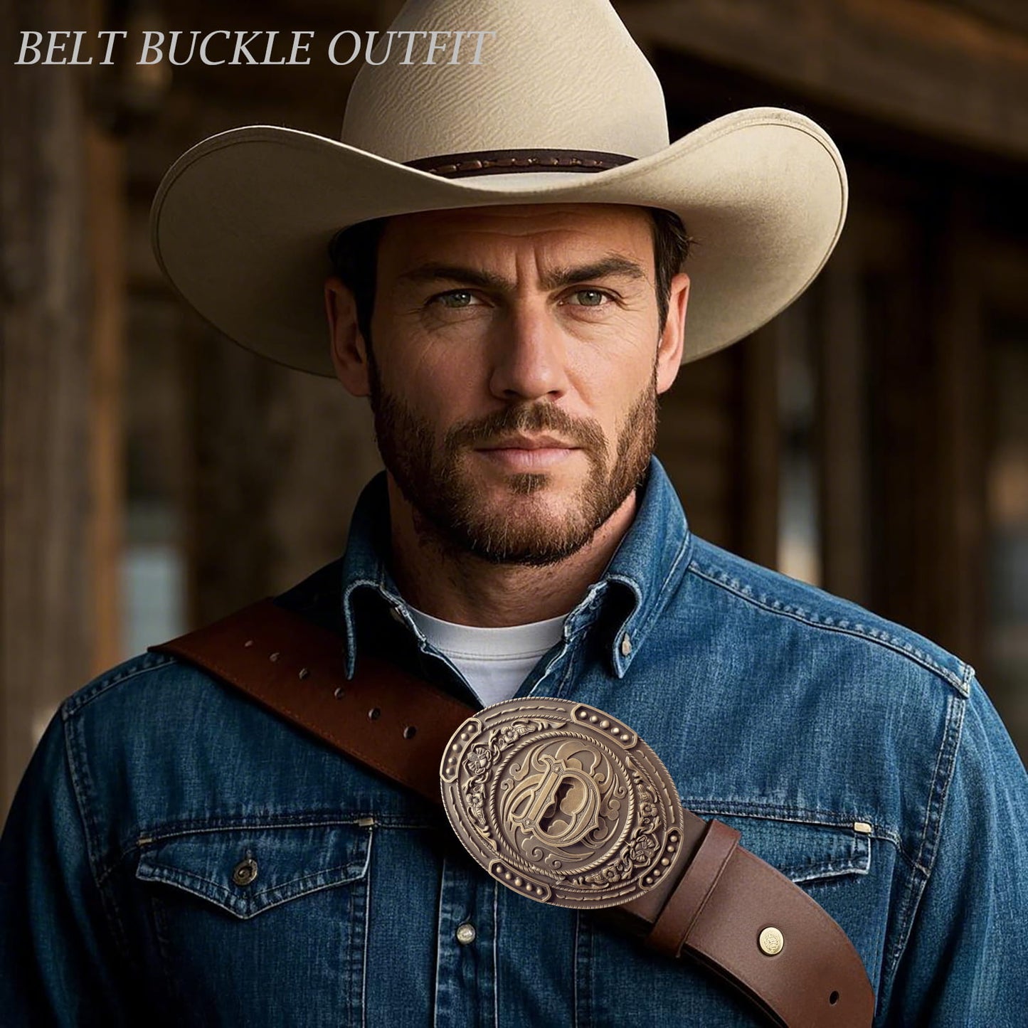 GRAERRY Western Belt Buckle for Men Women Initial Letters ABCDJMR to Z Cowboy Belt Buckle Gift for Dad Cowgirl Halloween
