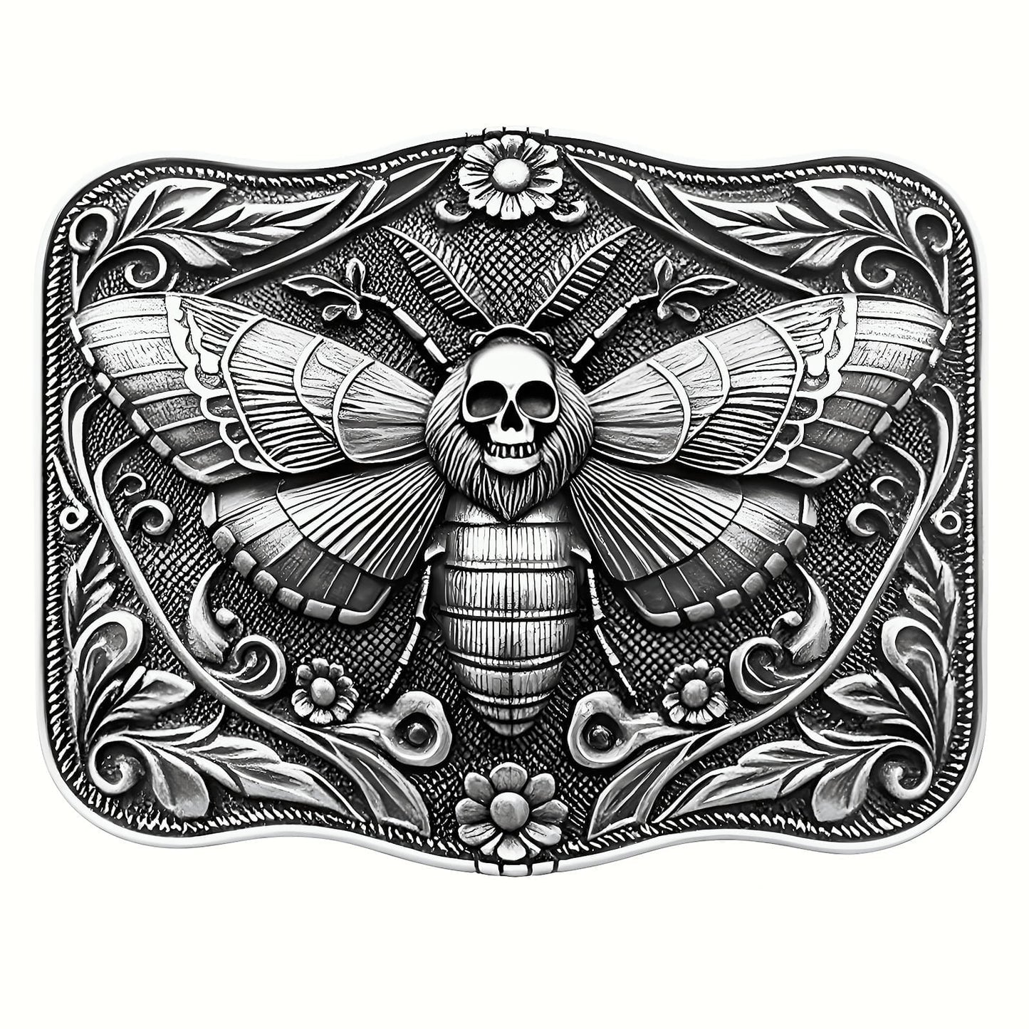 GRAERRY Cowboy Belt Buckle for Men Women Ghost Skull Death Head Moth Western Belt Buckles Gift for Cowboy Cowgirl Halloween