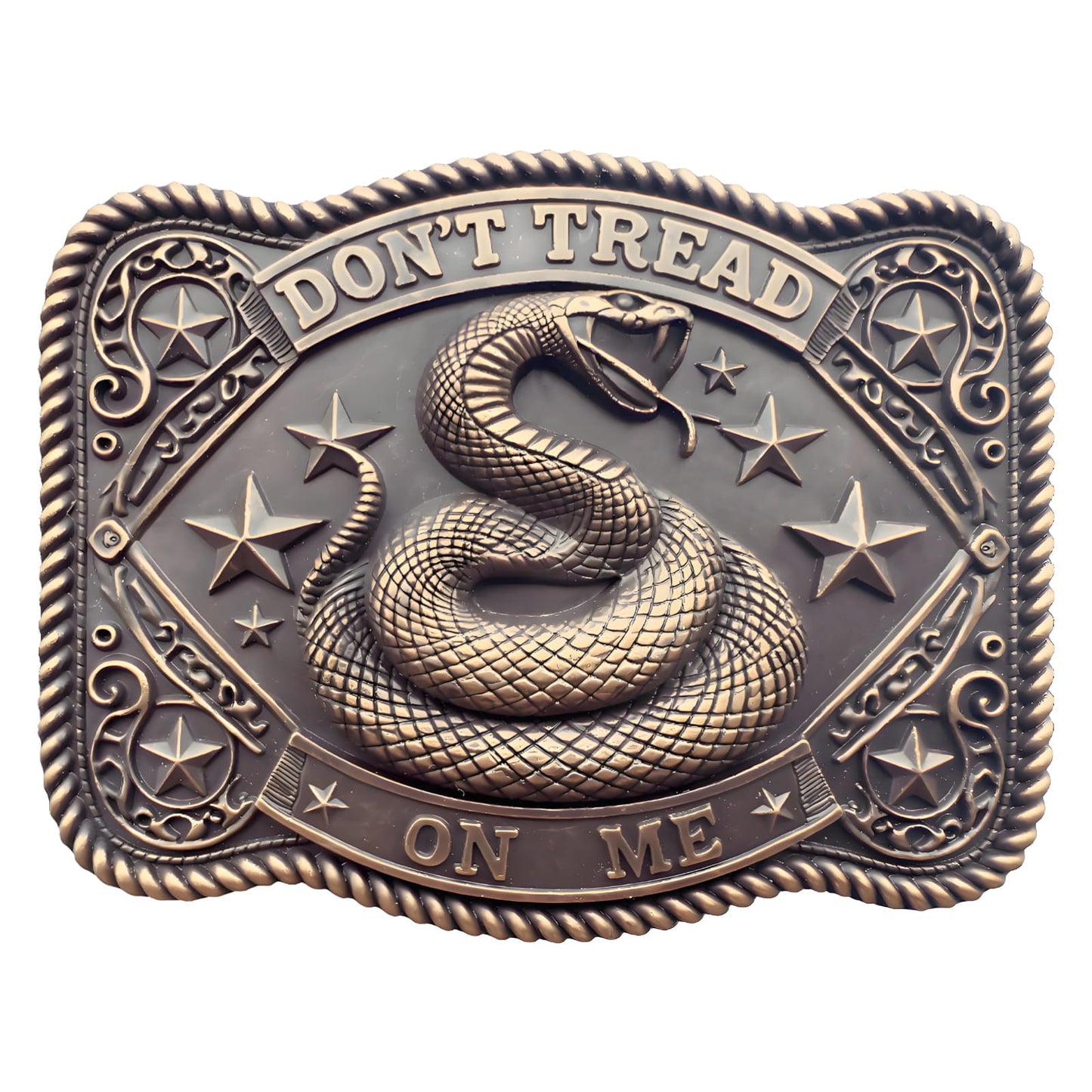 GRAERRY Cowboy Belt Buckle for Men Women Vintage Western Rodeo Don't Tread On Me Rattlesnake Belt Buckle Gift for Dad Cowgirl