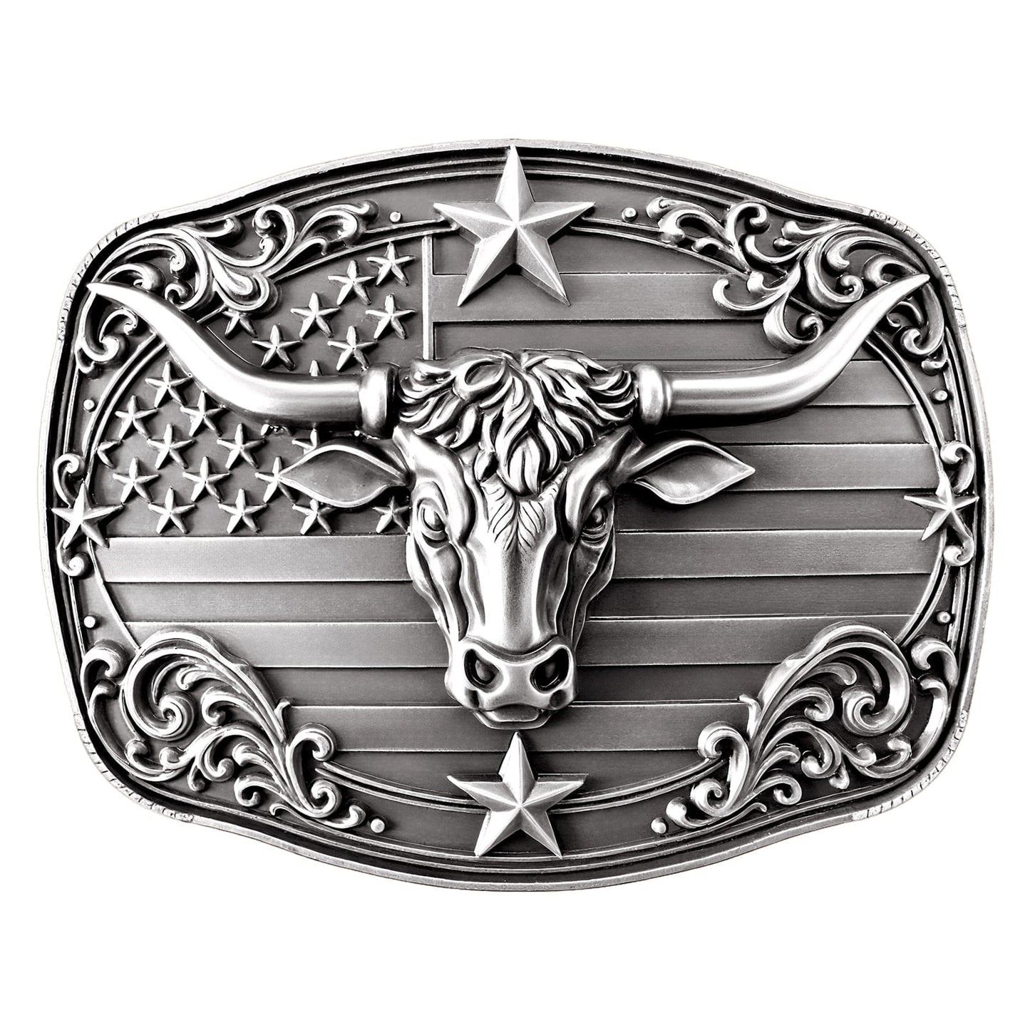 GRAERRY Cowboy Belt Buckle for Men Women Vintage Western Rodeo Texas Longhorn bull Belt Buckle Gift for Dad Cowgirl Halloween