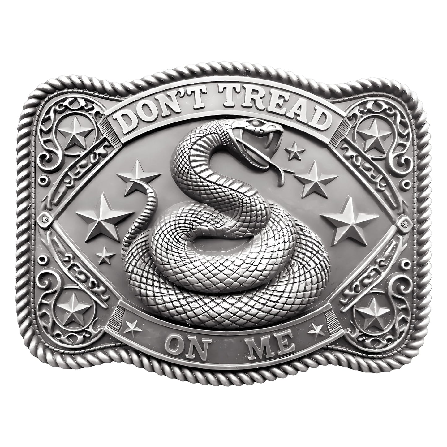 GRAERRY Cowboy Belt Buckle for Men Women Vintage Western Rodeo Don't Tread On Me Rattlesnake Belt Buckle Gift for Dad Cowgirl