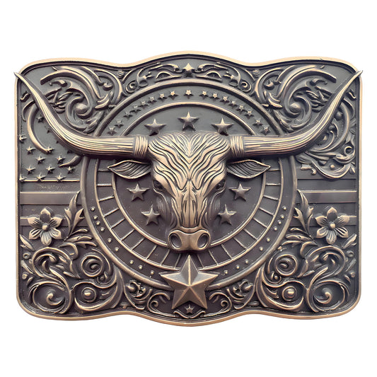GRAERRY Cowboy Belt Buckle for Men Women Texas Longhorn bull American Flag Western Belt Buckle Gift for Dad Cowgirl Halloween