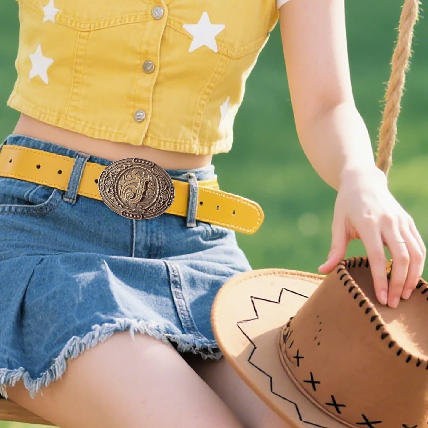 GRAERRY Western Belt Buckle for Men Women Initial Letters ABCDJMR to Z Cowboy Belt Buckle Gift for Dad Cowgirl Halloween