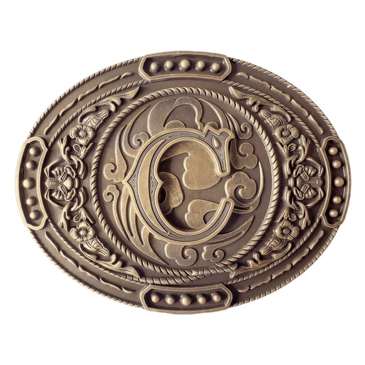 GRAERRY Western Belt Buckle for Men Women Initial Letters ABCDJMR to Z Cowboy Belt Buckle Gift for Dad Cowgirl Halloween