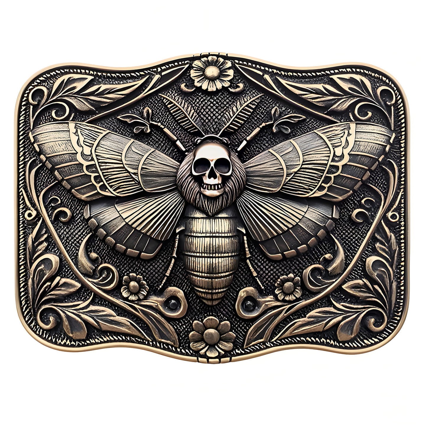 GRAERRY Cowboy Belt Buckle for Men Women Vintage Western Ghost Skull Death Head Moth Belt Buckle Gift for Cowgirl Halloween